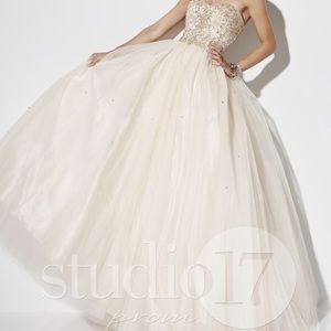 SOLD Studio 17 champagne prom dress